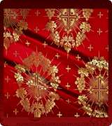 Metallic Brocade Fabric - 335-RD-BR-GM