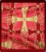Metallic Brocade Fabric - 475-RD-RD-GM