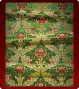 Metallic Brocade Fabric - 390-GR-RD-GM