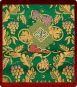Metallic Brocade Fabric - 495-GR-RD-GM